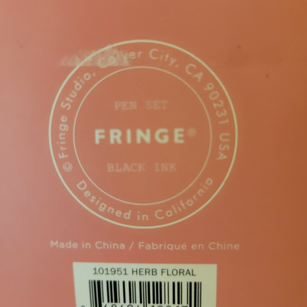 Fringe Studio Floral Pen Set - Coral Pink Box with White Lettering - Picture 3 of 4